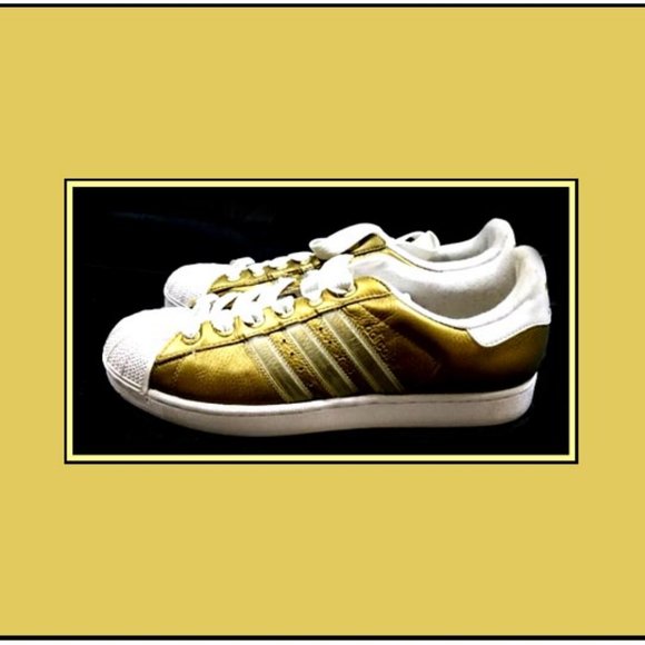 New Mens Adidas Superstar Gold Shoes, 12